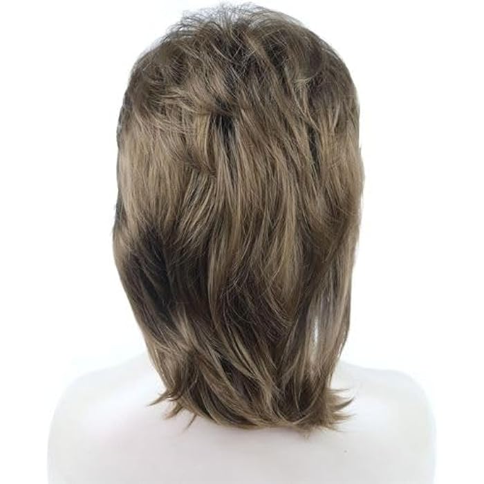 DILLARDS Layered Medium Length Wig, Brown Ash Colour, Shoulder Length With Side Swept Bangs - Image 3